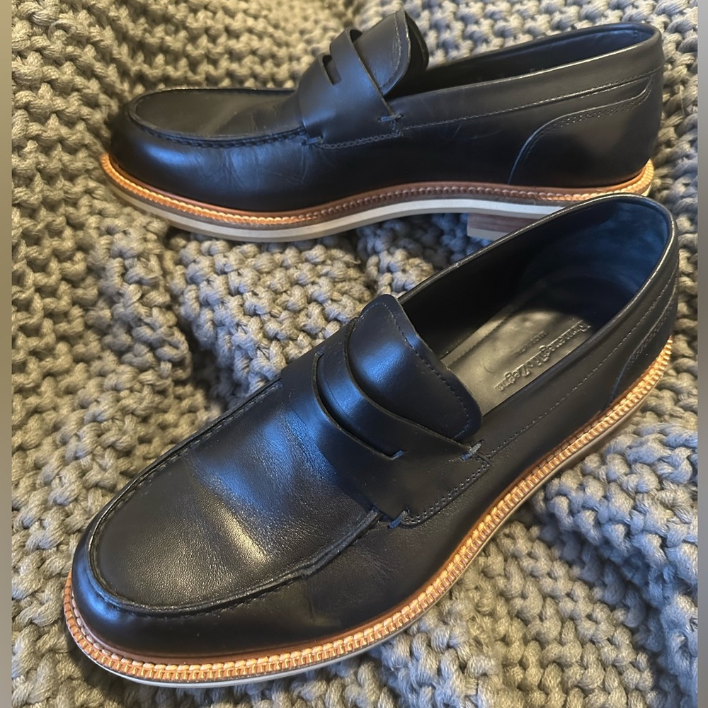 Ermenegildo Zegna Black Leather Loafer Men’s 8